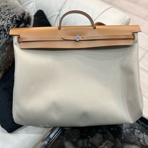 Hermes herbag zip cabine bag - beton/naturel sable
